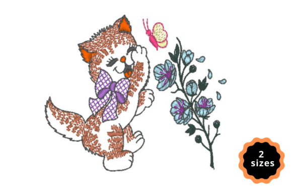 Review: Cat Playing with a Butterfly Embroidery Design